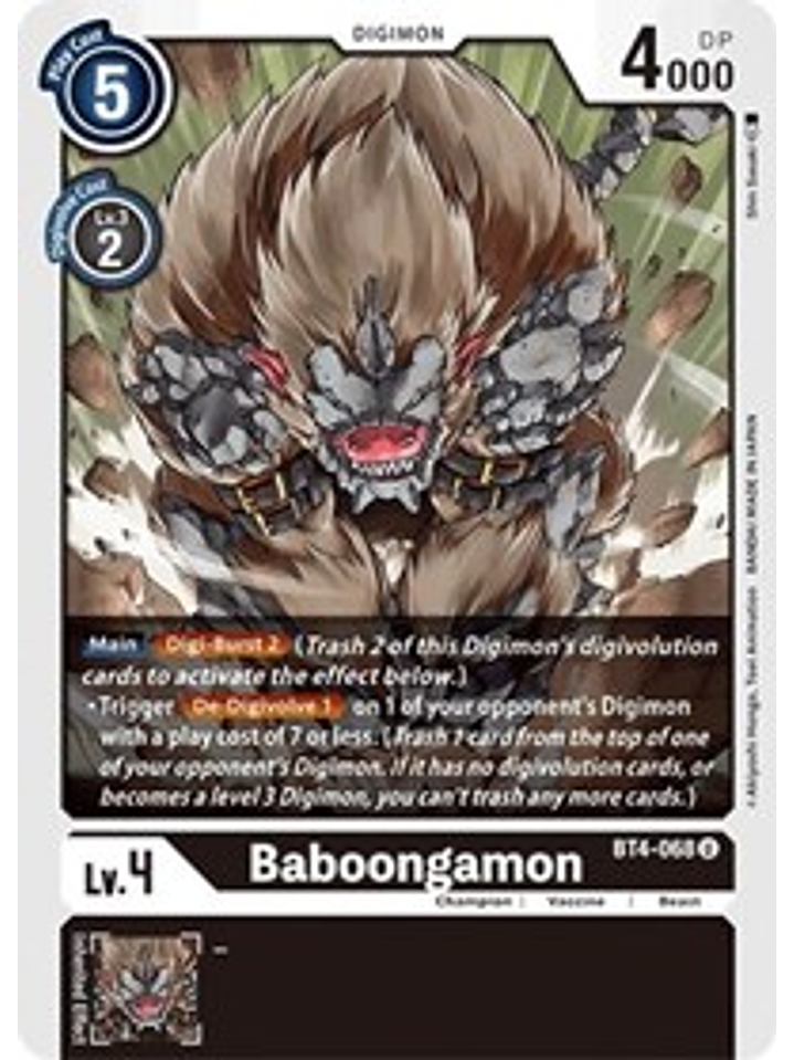 BT4-068 U Baboongamon Digimon  1