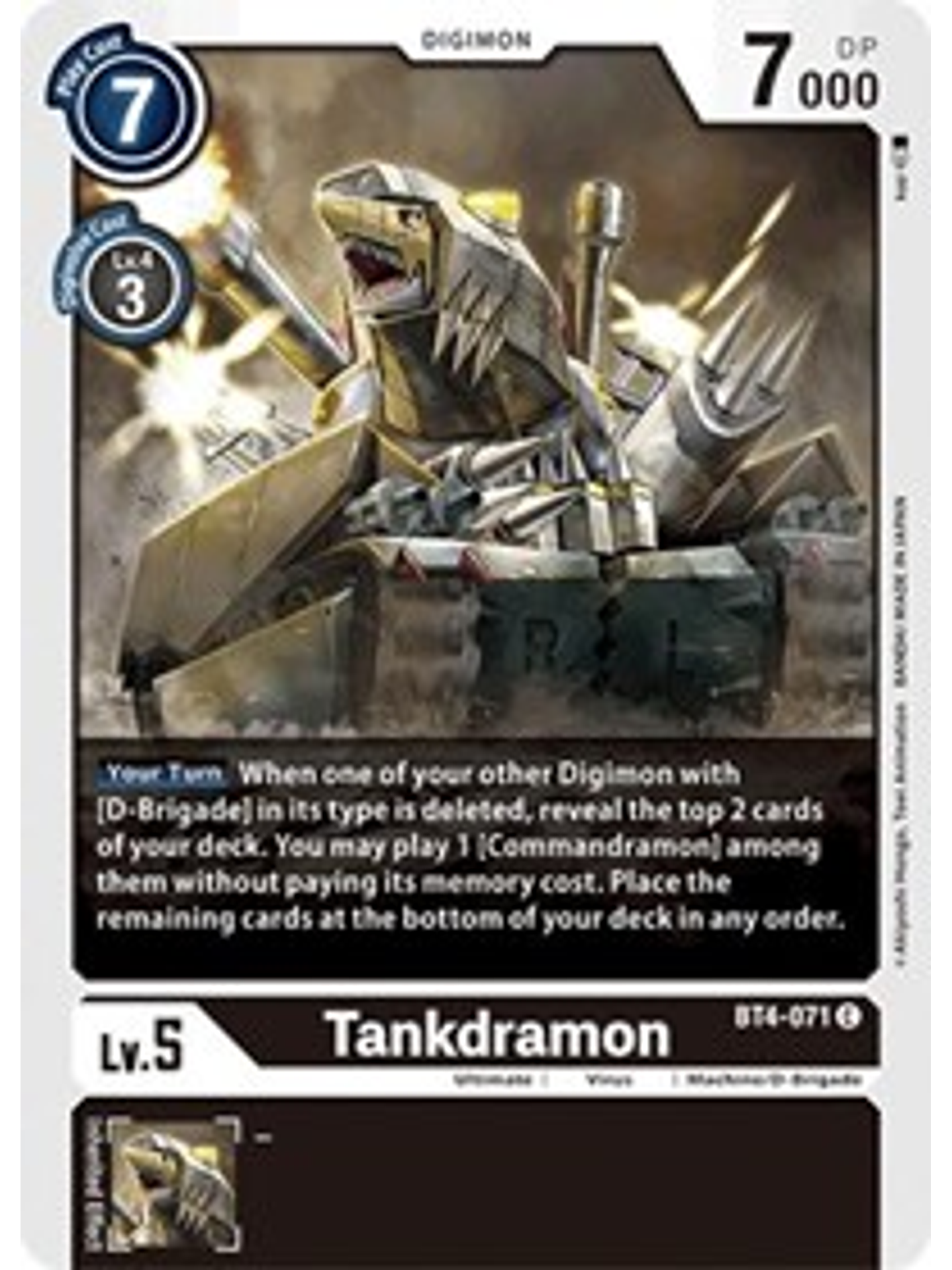 BT4-071 C Tankdramon Digimon  1