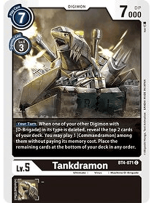 BT4-071 C Tankdramon Digimon 