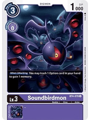 BT4-078 U Soundbirdmon Digimon 