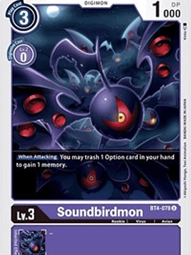 BT4-078 U Soundbirdmon Digimon 