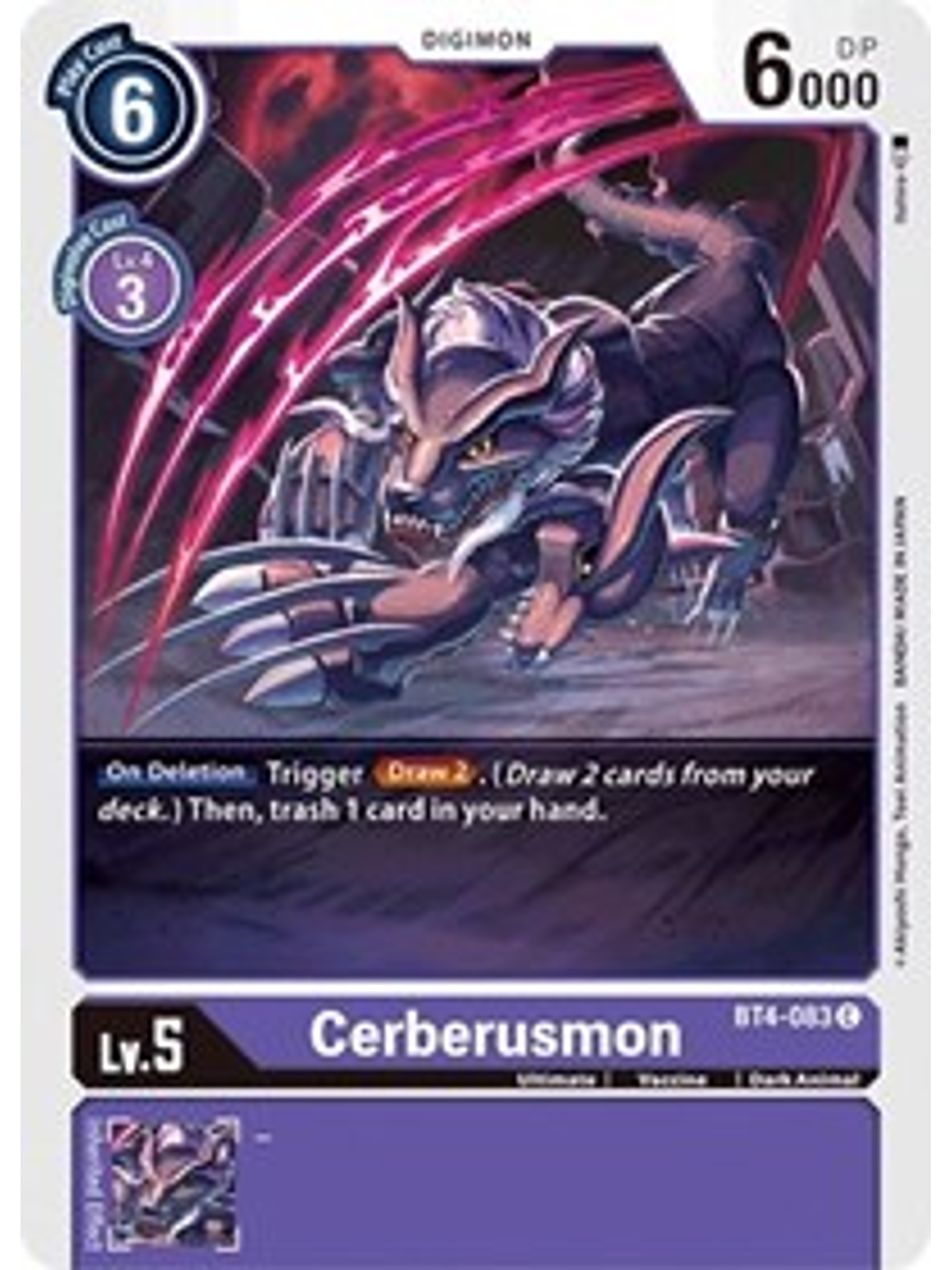 BT4-083 C Cerberusmon Digimon  1