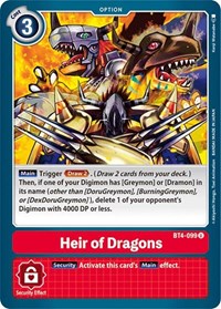 BT4-099 U Heir of Dragons Option 