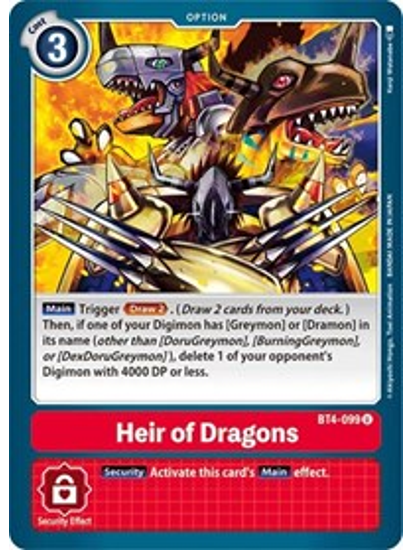BT4-099 U Heir of Dragons Option  1