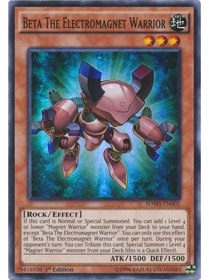 Beta The Electromagnet Warrior - SDMY-EN002 - Super Rare 1st Edition 1
