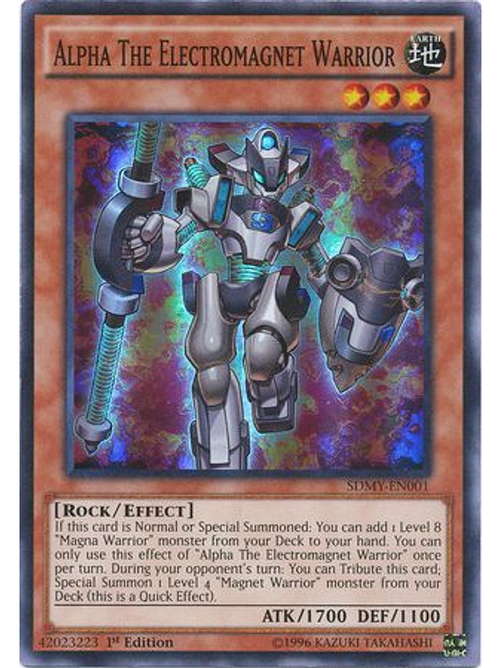 Alpha The Electromagnet Warrior - SDMY-EN001 - Super Rare 1st Edition 1