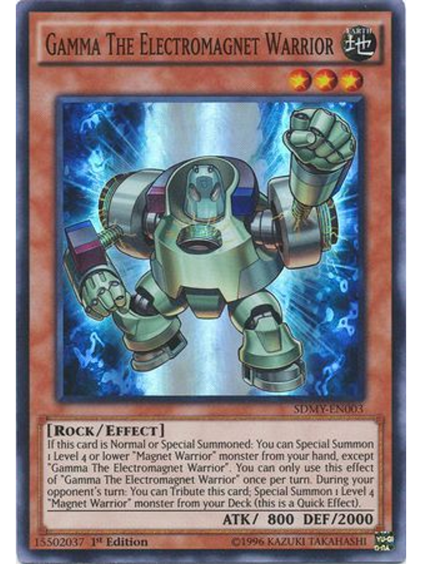 Gamma The Electromagnet Warrior - SDMY-EN003 - Super Rare 1st Edition 1