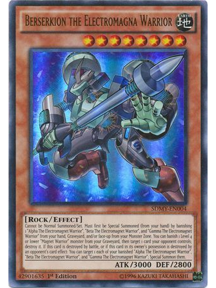 Berserkion the Electromagna Warrior - SDMY-EN004 - Ultra Rare 1st Edition 1