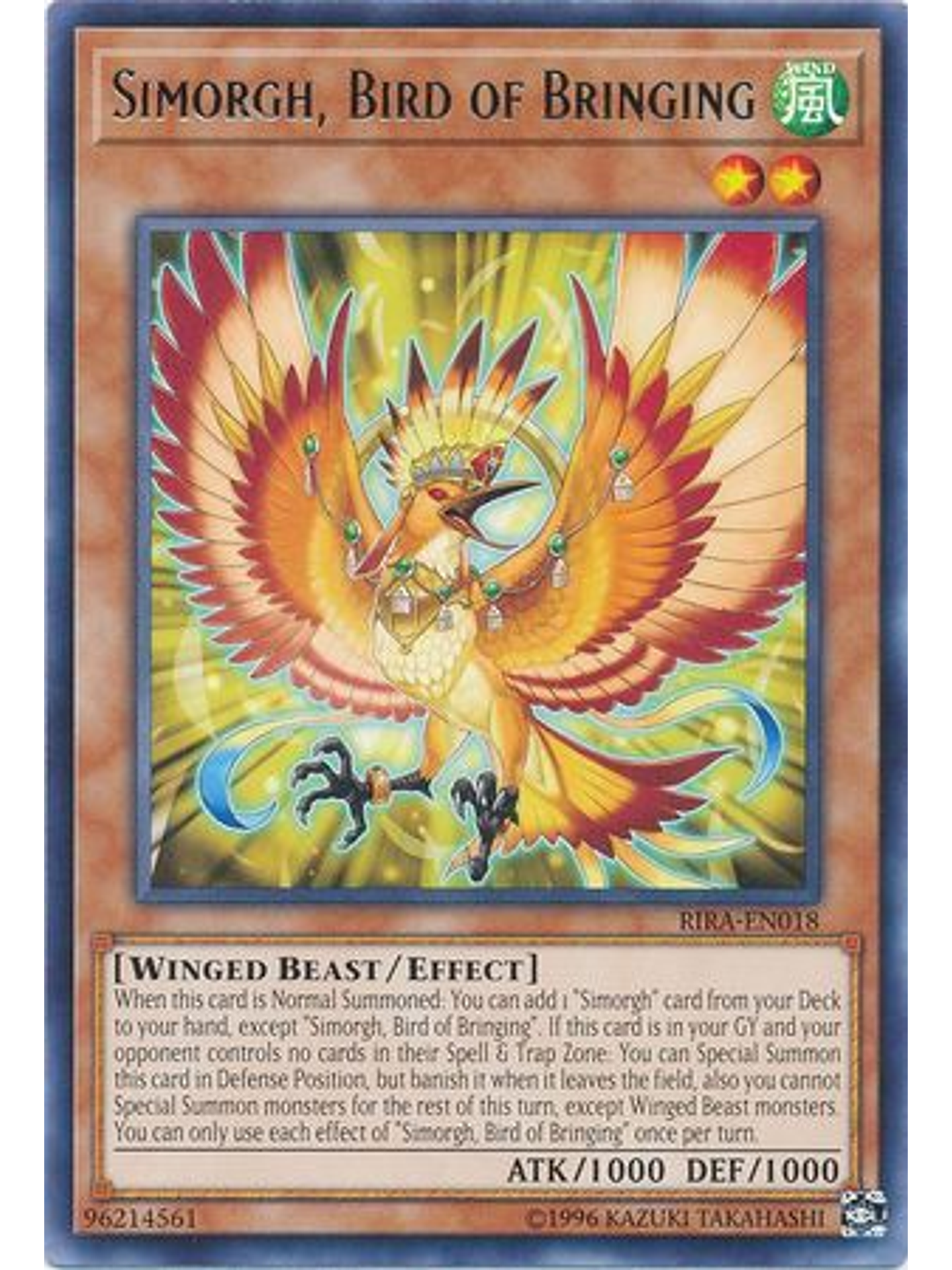 Simorgh, Bird of Bringing - RIRA-EN018 - Rare Unlimited 1
