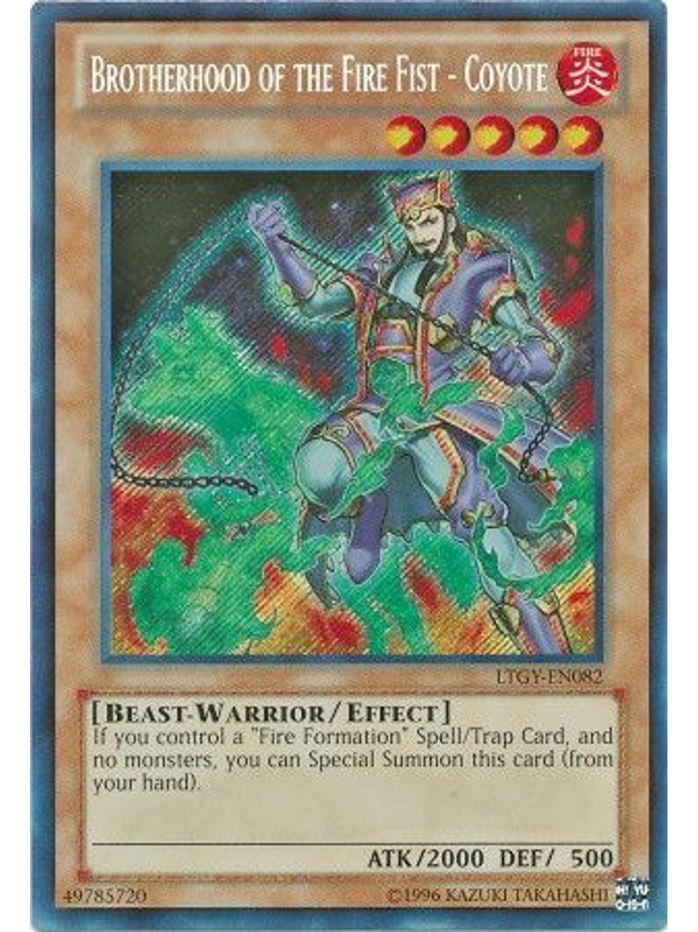 Brotherhood of the Fire Fist - Coyote - LTGY-EN082 - Secret Rare Unlimited 1
