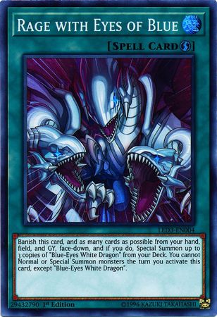 Rage with Eyes of Blue - LED3-EN004 - Super Rare 1st Edition