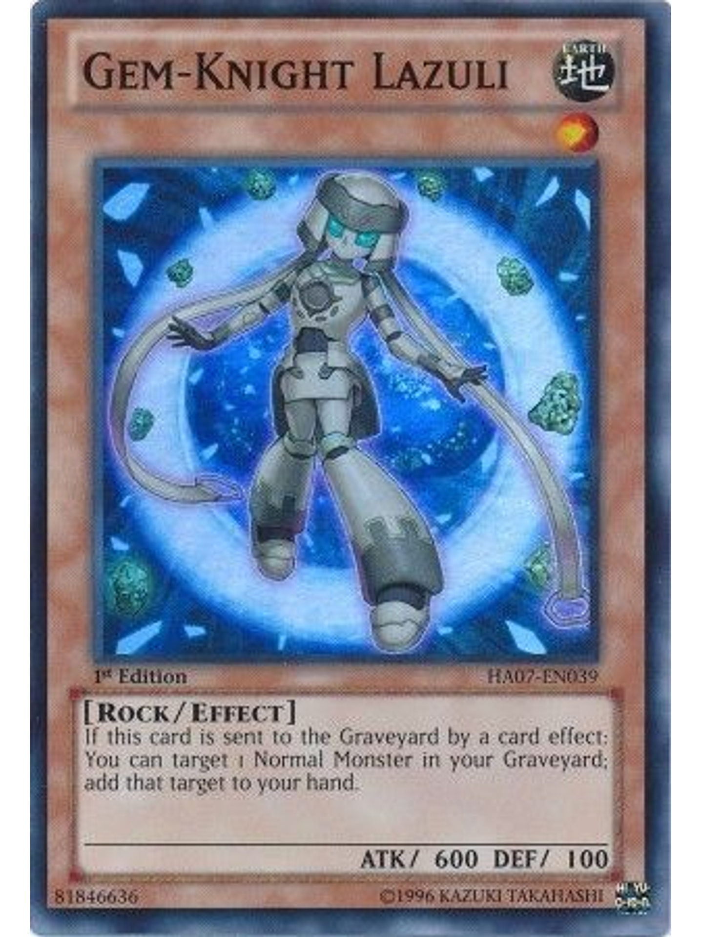Gem-Knight Lazuli - HA07-EN039 - Super Rare 1st Edition 1