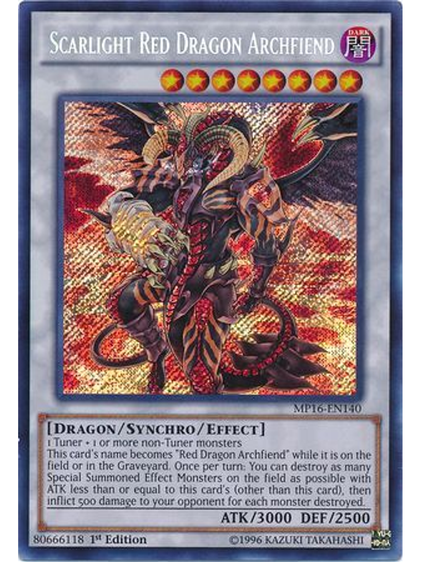 Scarlight Red Dragon Archfiend - MP16-EN140 - Secret Rare 1st Edition 1