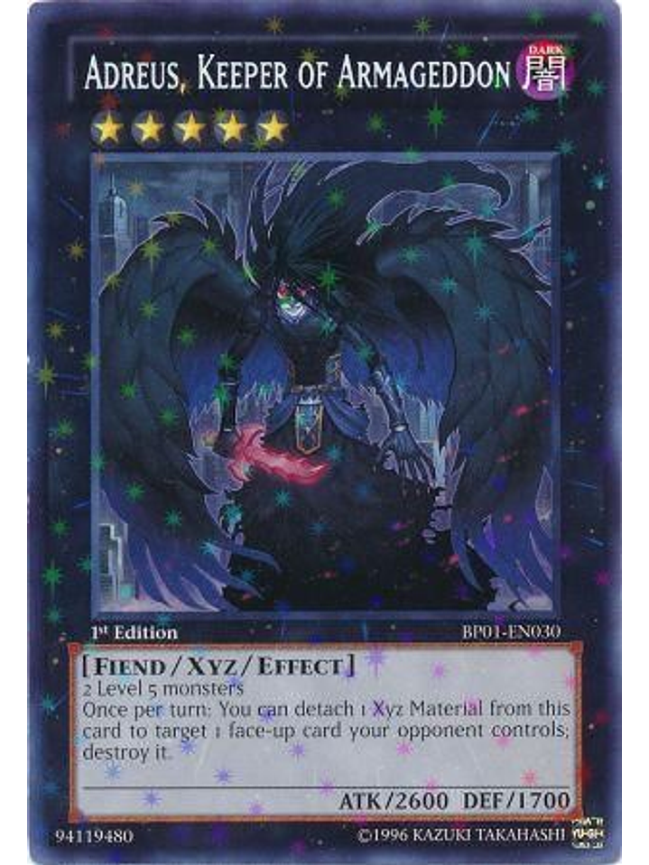 Adreus, Keeper of Armageddon - BP01-EN030 - Starfoil Rare 1st Edition 1