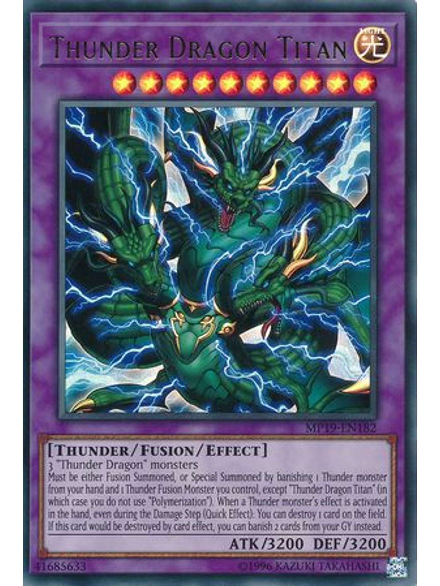 Thunder Dragon Titan - MP19-EN182 - Ultra Rare Unlimited 1