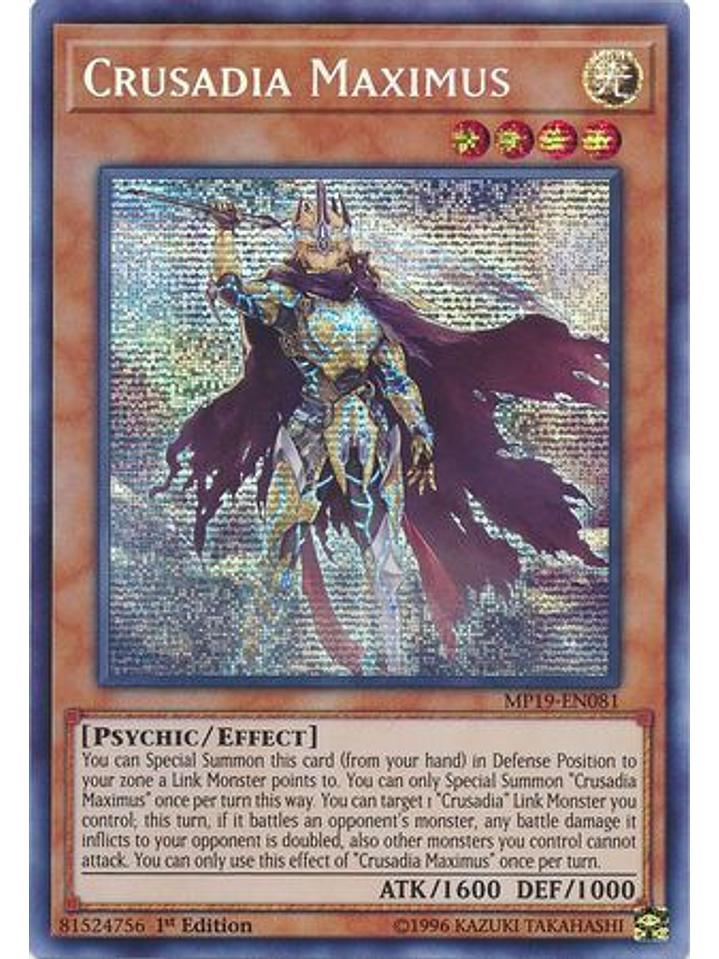 Crusadia Maximus - MP19-EN081 - Prismatic Secret Rare Unlimited 1
