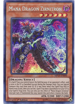 Mana Dragon Zirnitron - MP19-EN090 - Prismatic Secret Rare Unlimited