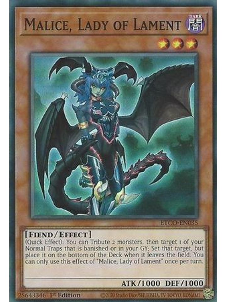 Malice, Lady of Lament - ETCO-EN035 - Super Rare 1st Edition 1