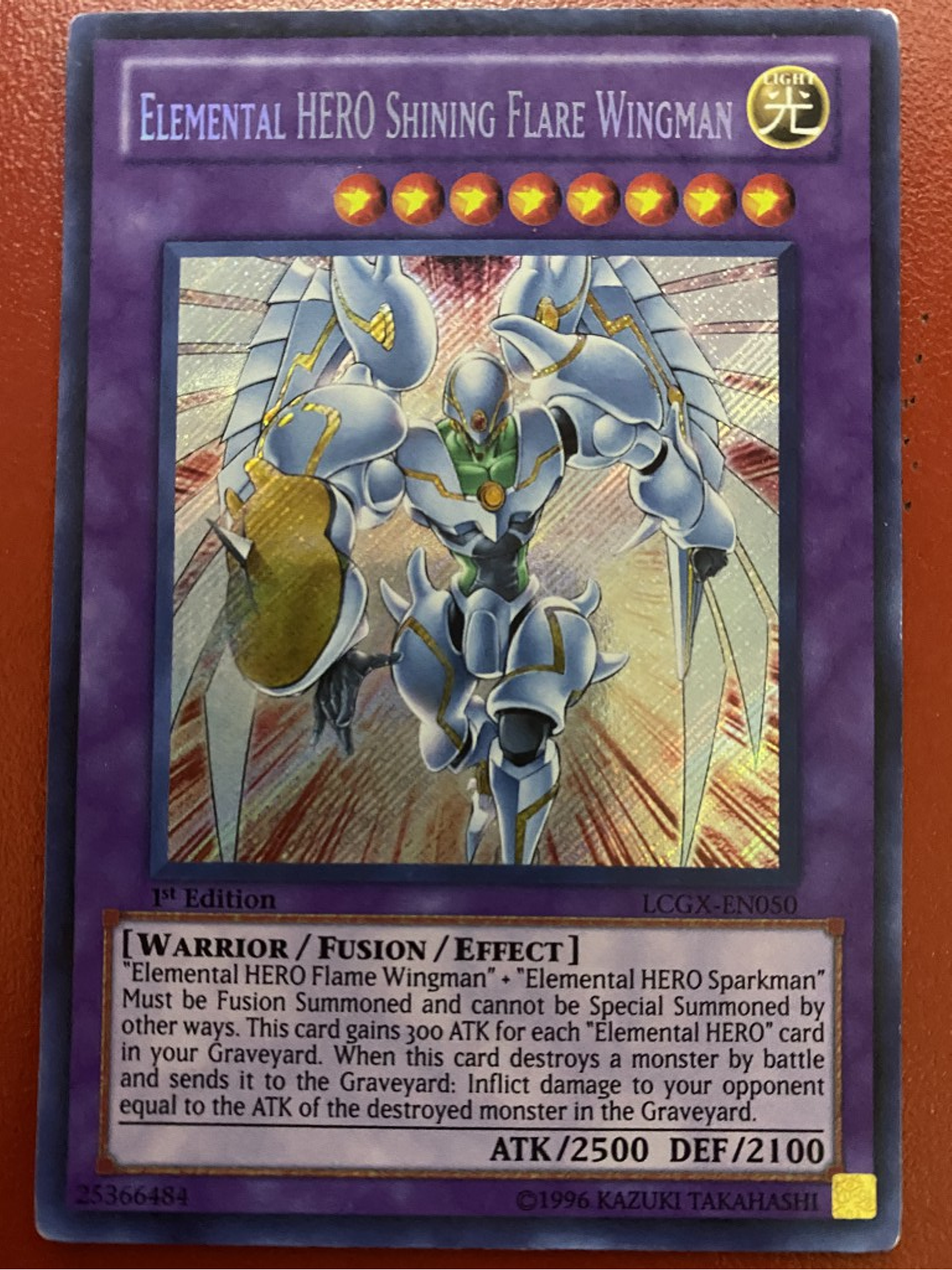 Elemental Hero Shining Flare Wingman - LCGX-EN050 - Secret Rare 1st Edition 2