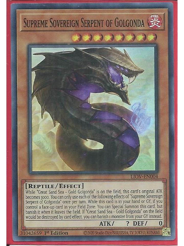 Supreme Sovereign Serpent of Golgonda - LIOV-EN004 - Super Rare 1st Edition 1