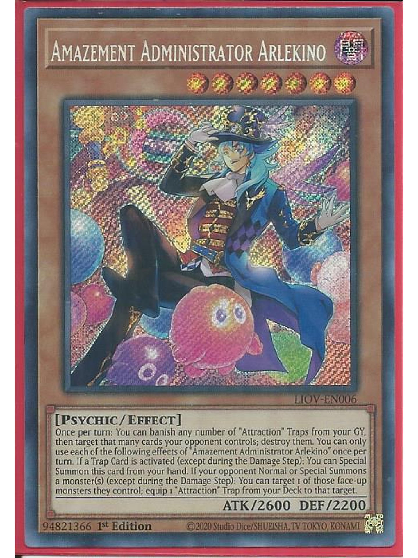 Amazement Administrator Arlekino - LIOV-EN006 - Secret Rare 1st Edition 1