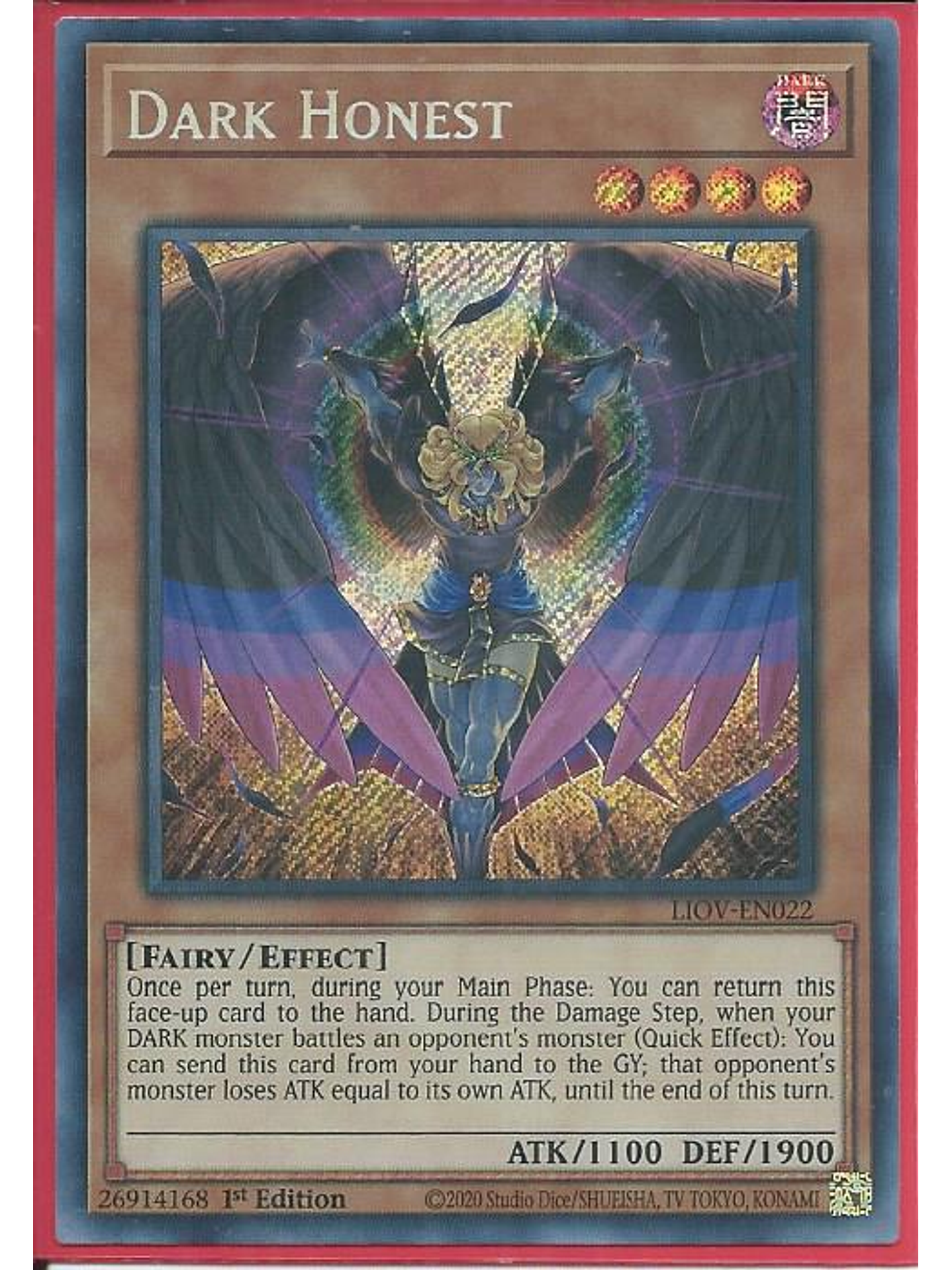 Dark Honest - LIOV-EN022 - Secret Rare 1st Edition 1