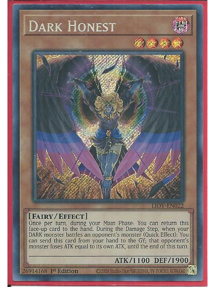 Dark Honest - LIOV-EN022 - Secret Rare 1st Edition 1