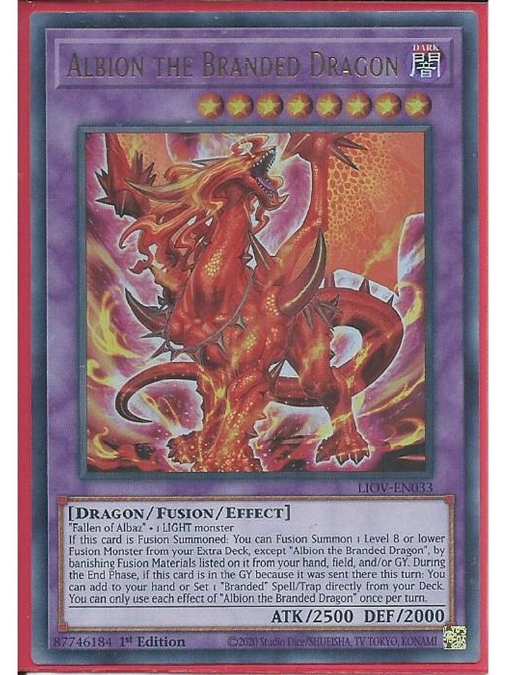 Albion the Branded Dragon - LIOV-EN033 - Ultra Rare 1st Edition 1