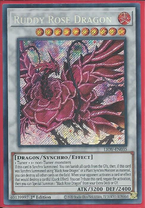 Ruddy Rose Dragon - LIOV-EN035 - Secret Rare 1st Edition