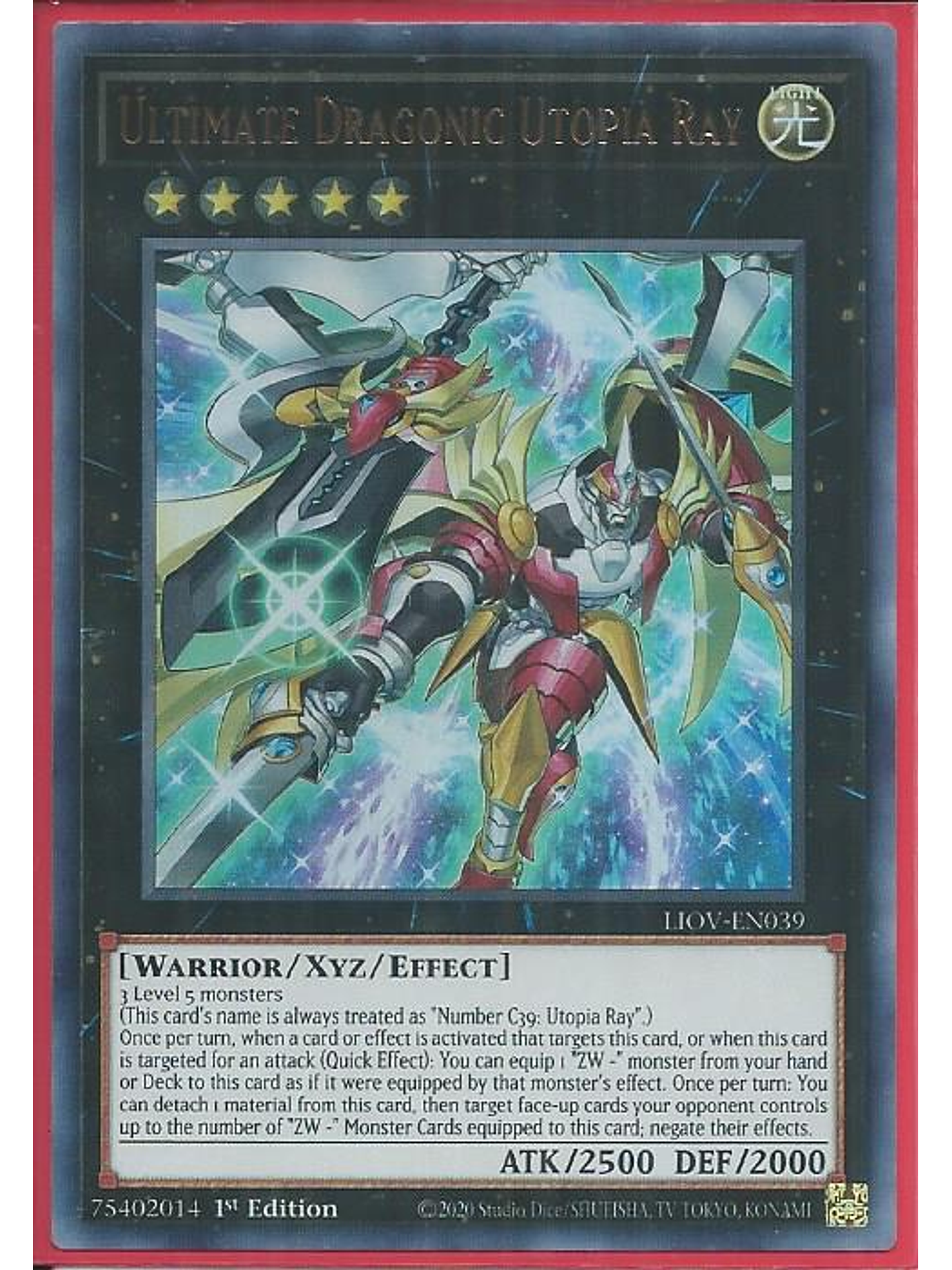 Ultimate Dragonic Utopia Ray - LIOV-EN039 - Ultra Rare 1st Edition 1
