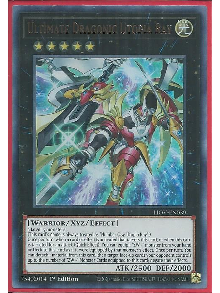 Ultimate Dragonic Utopia Ray - LIOV-EN039 - Ultra Rare 1st Edition 1