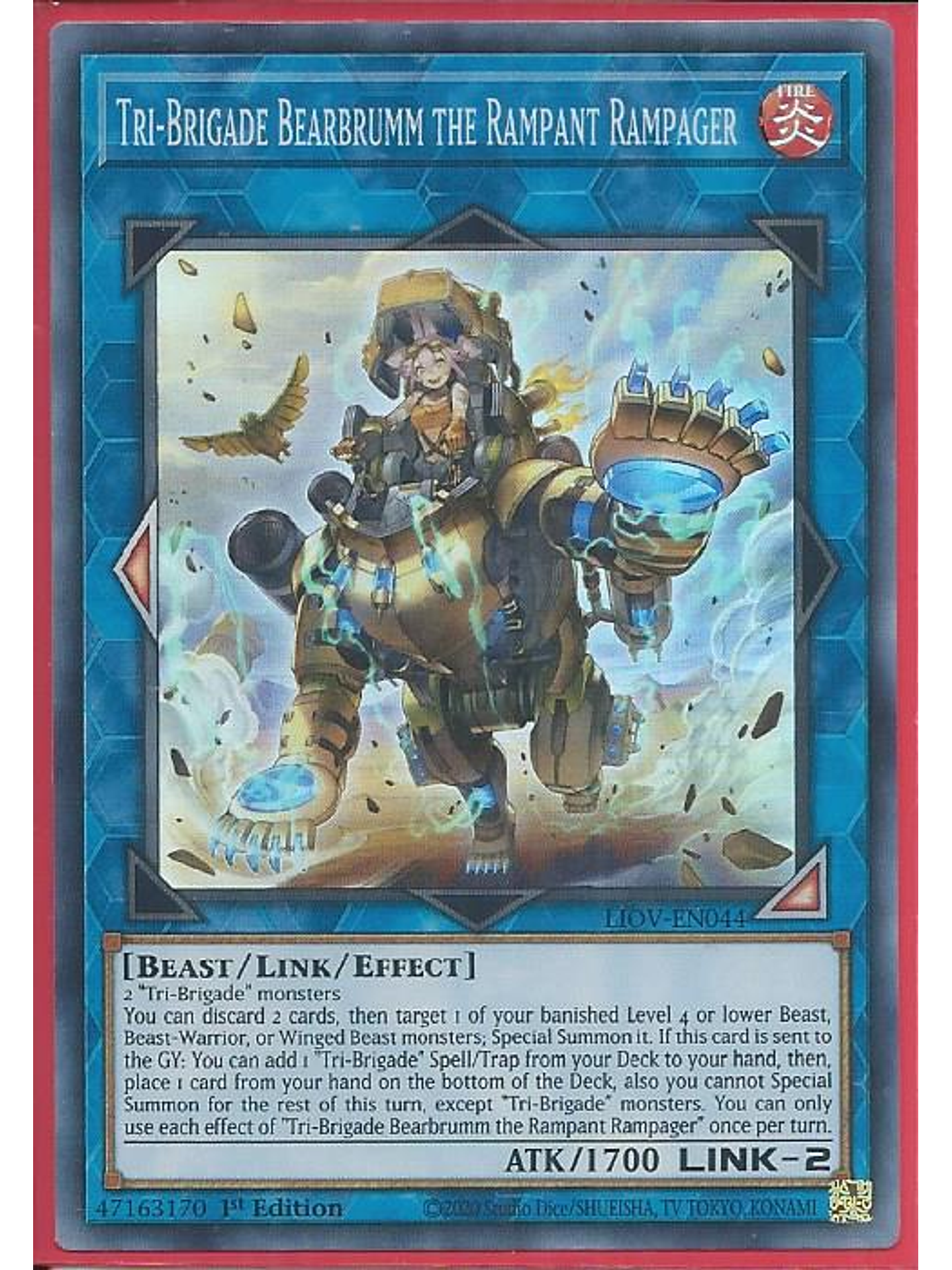 Tri-Brigade Bearbrumm the Rampant Rampager - LIOV-EN044 - Super Rare 1st Edition 1