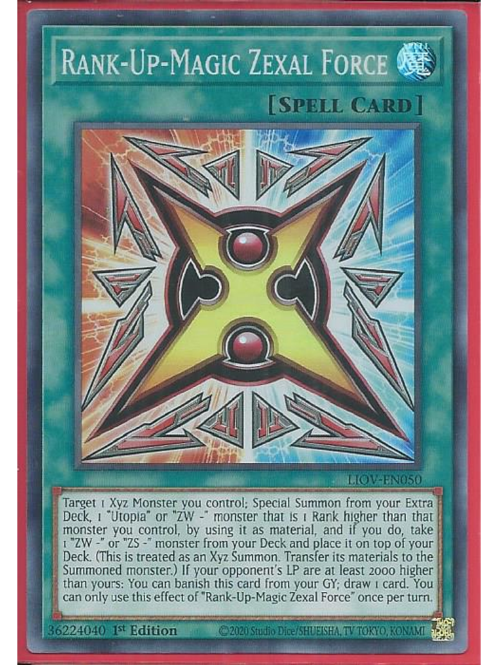 Rank-Up-Magic Zexal Force - LIOV-EN050 - Super Rare 1st Edition 1