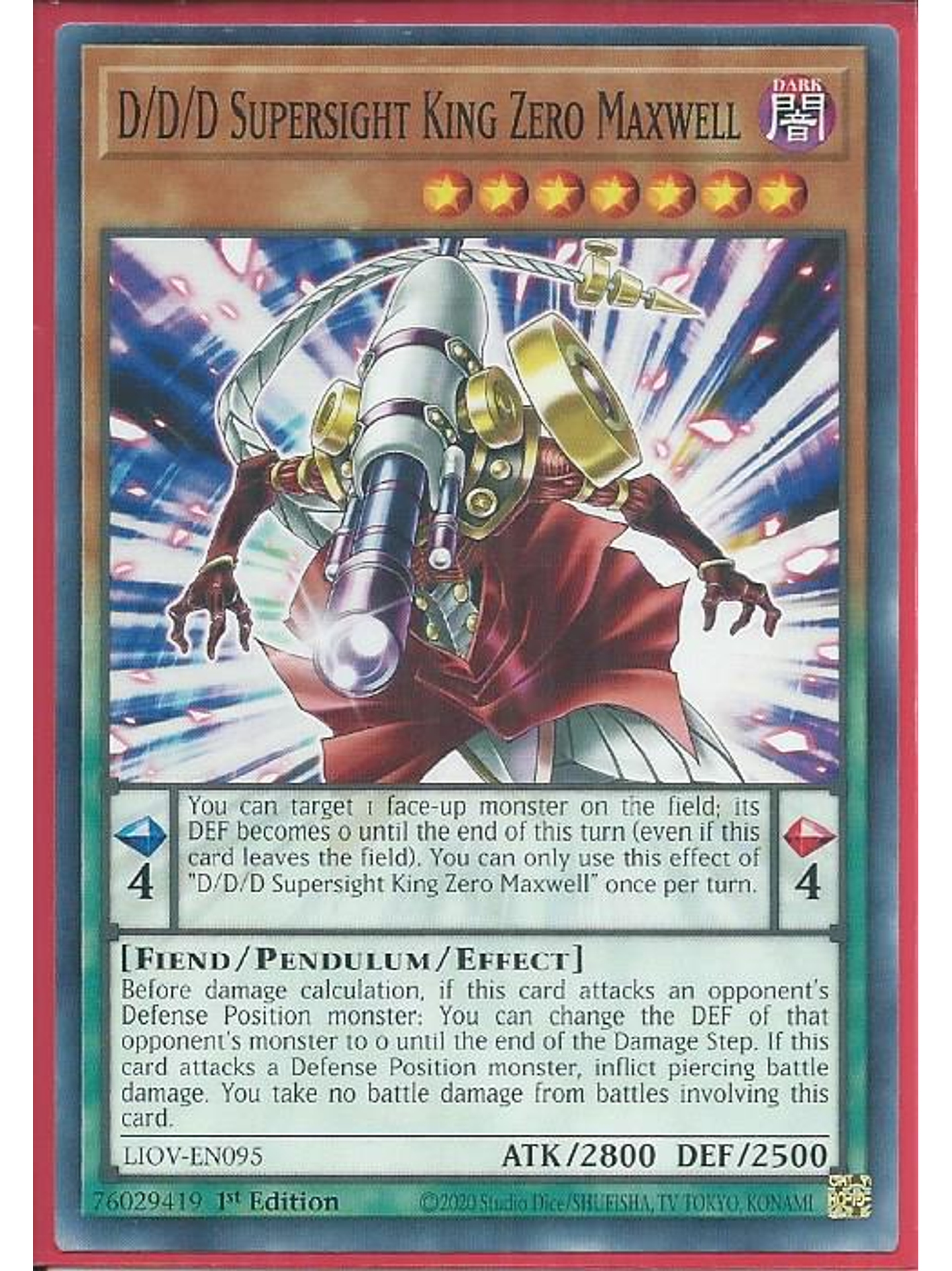 D/D/D Supersight King Zero Maxwell - LIOV-EN095 - Common 1st Edition 1