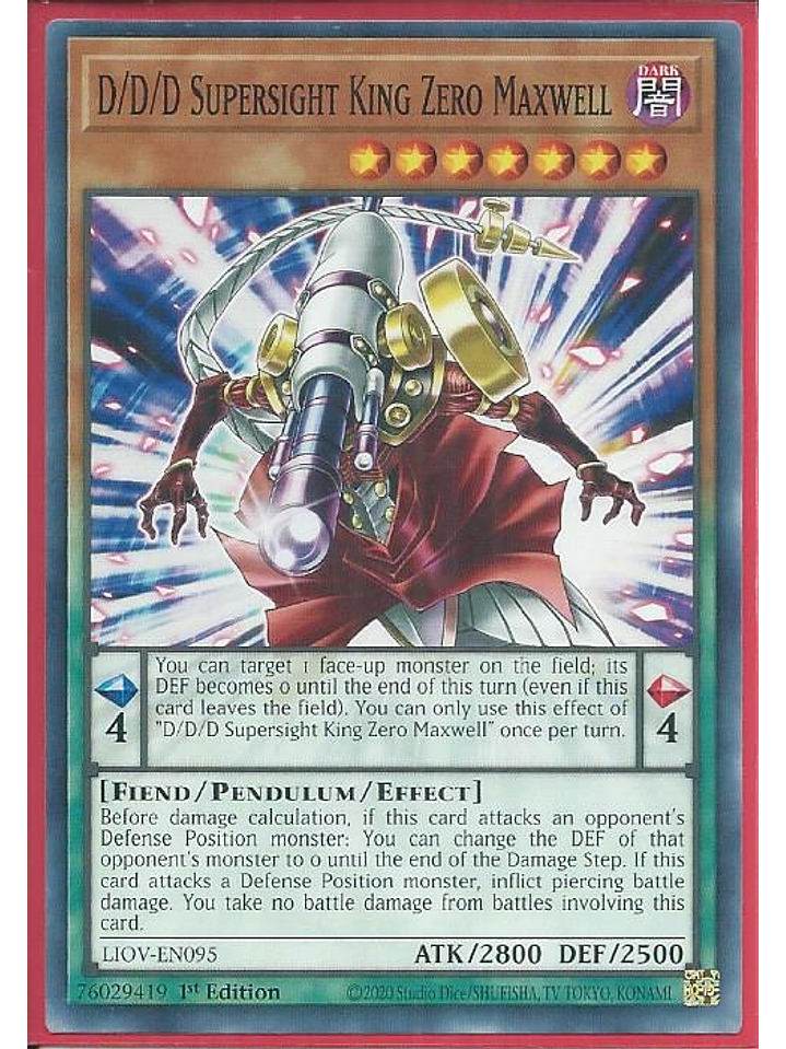 D/D/D Supersight King Zero Maxwell - LIOV-EN095 - Common 1st Edition 1