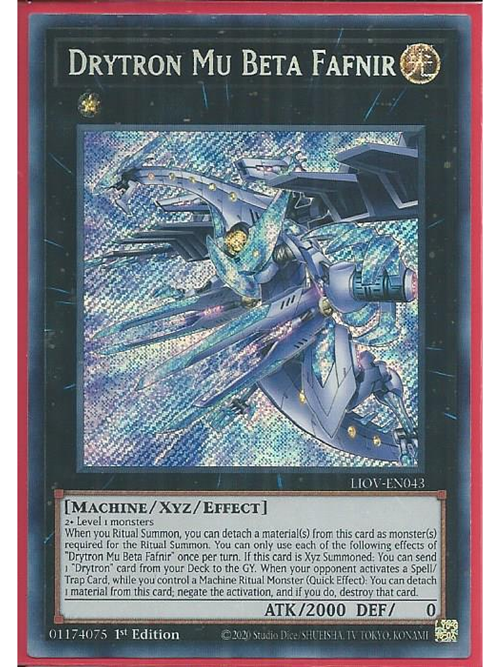 Drytron Mu Beta Fafnir - LIOV-EN043 - Secret Rare 1st Edition 1