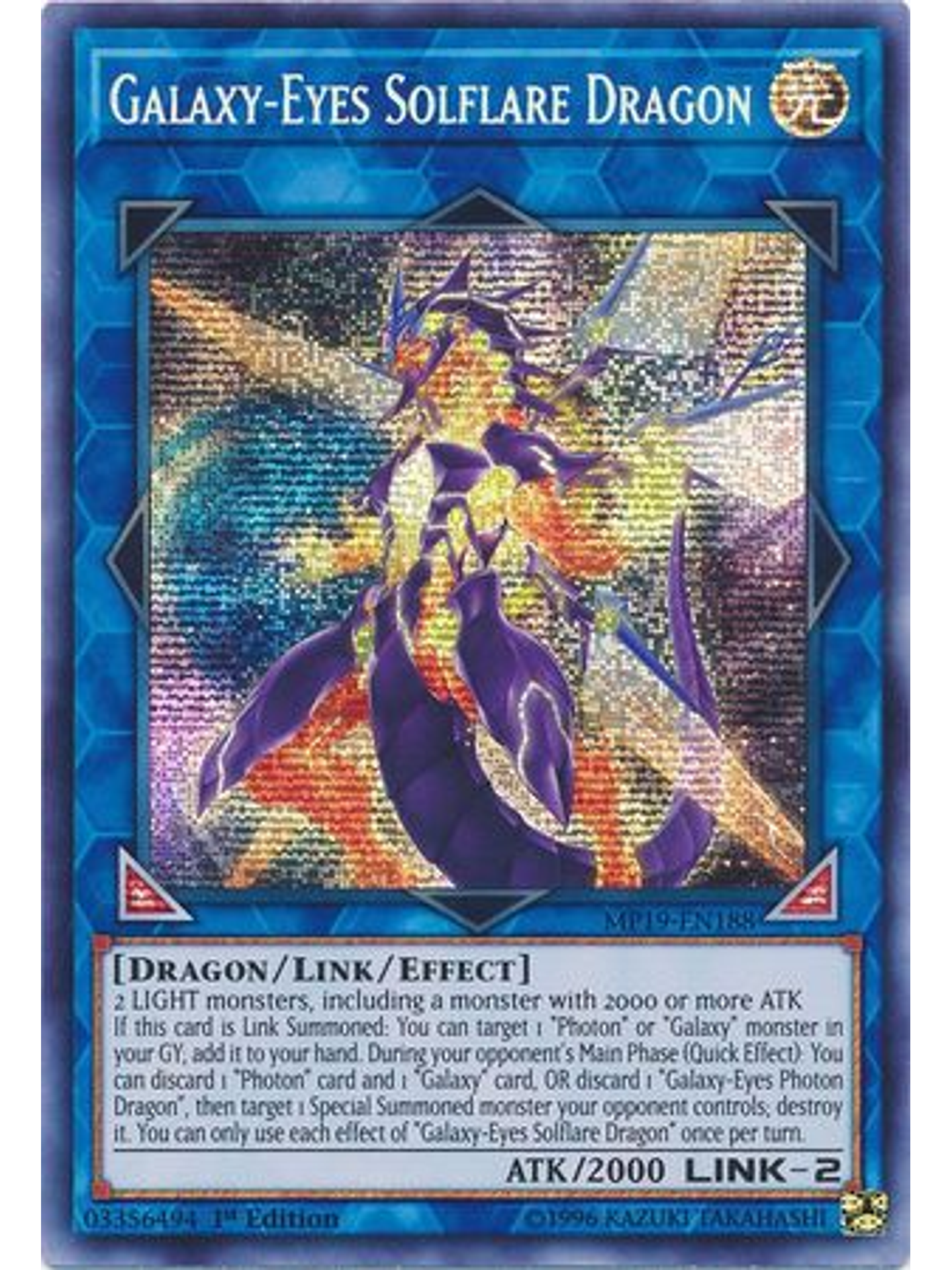 Galaxy-Eyes Solflare Dragon - MP19-EN188 -Prismatic Secret Rare Unlimited 1