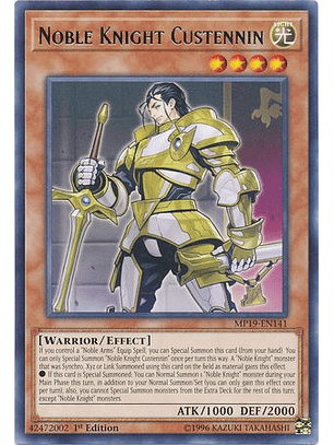 Noble Knight Custennin - MP19-EN141 - Rare Unlimited