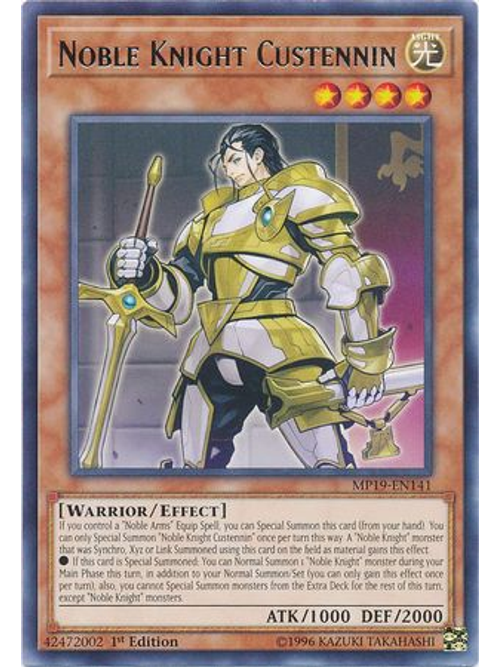 Noble Knight Custennin - MP19-EN141 - Rare Unlimited 1