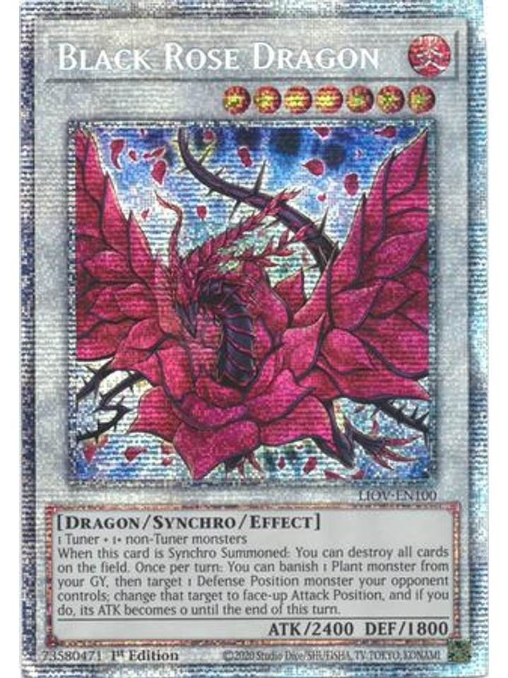 Black Rose Dragon - LIOV-EN100 - Starlight Rare 1st Edition 1