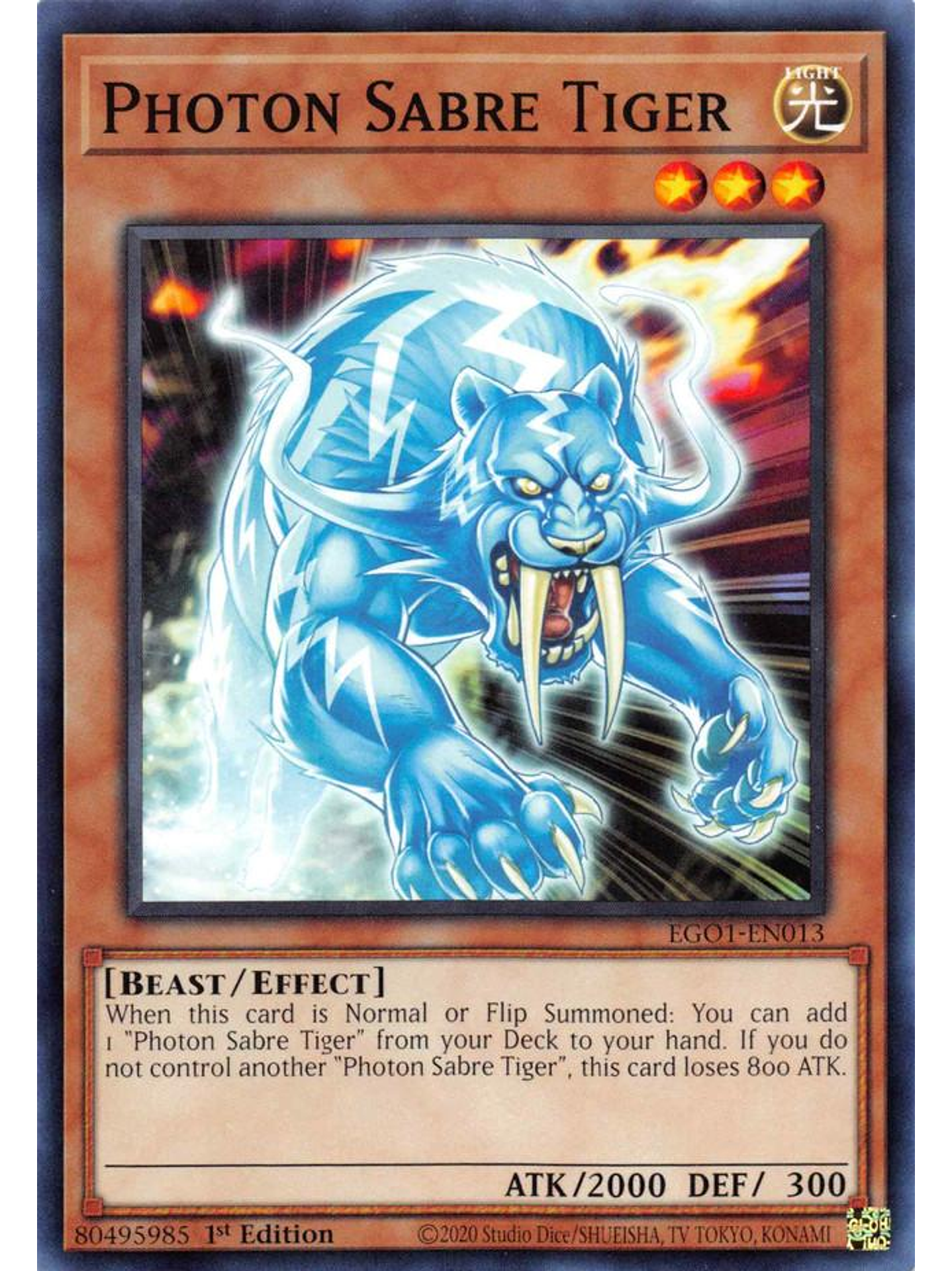 Photon Sabre Tiger - EGO1-EN013 - Common 1st Edition 1