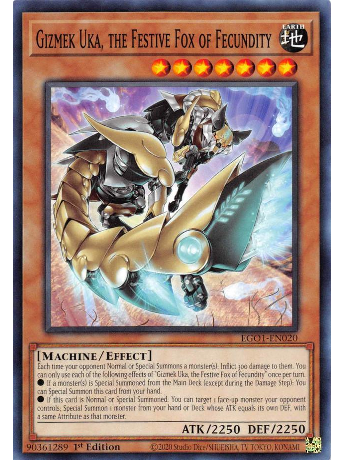 Gizmek Uka, the Festive Fox of Fecundity - EGO1-EN020 - Common 1st Edition 1