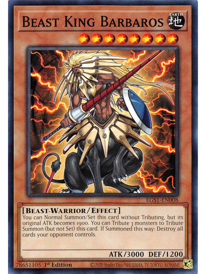 Beast King Barbaros - EGS1-EN008 - Common 1st Edition 1