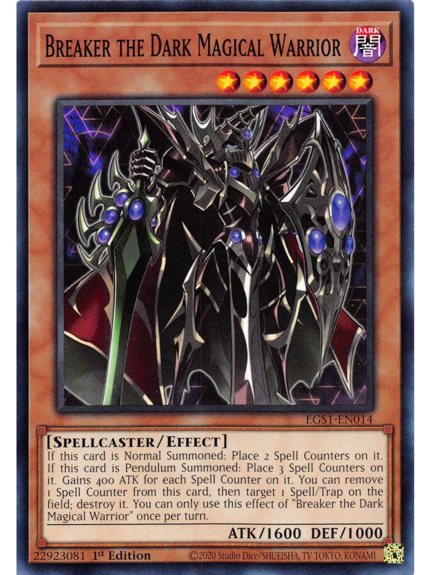 Breaker the Dark Magical Warrior - EGS1-EN014 - Common 1st Edition 1