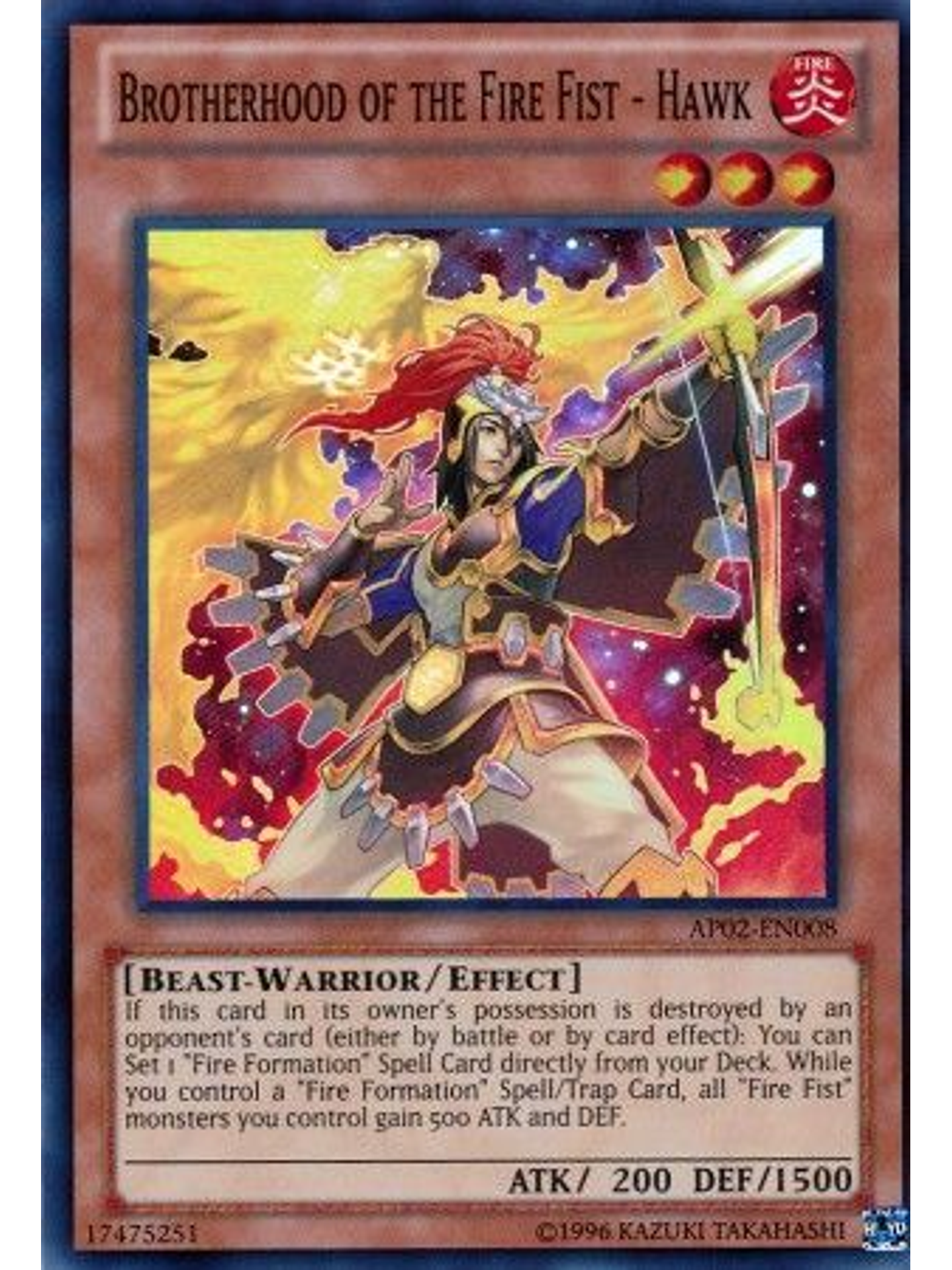 Brotherhood of the Fire Fist - Hawk - AP02-EN008 - Super Rare 1
