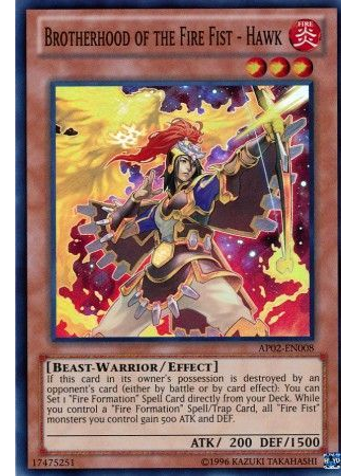 Brotherhood of the Fire Fist - Hawk - AP02-EN008 - Super Rare 1
