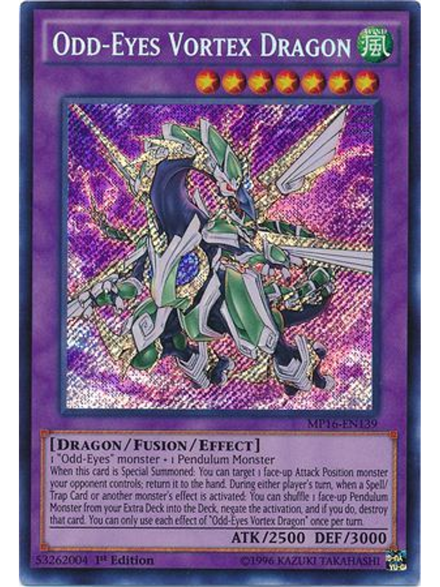 Odd-Eyes Vortex Dragon - MP16-EN139 - Secret Rare 1st Edition 1
