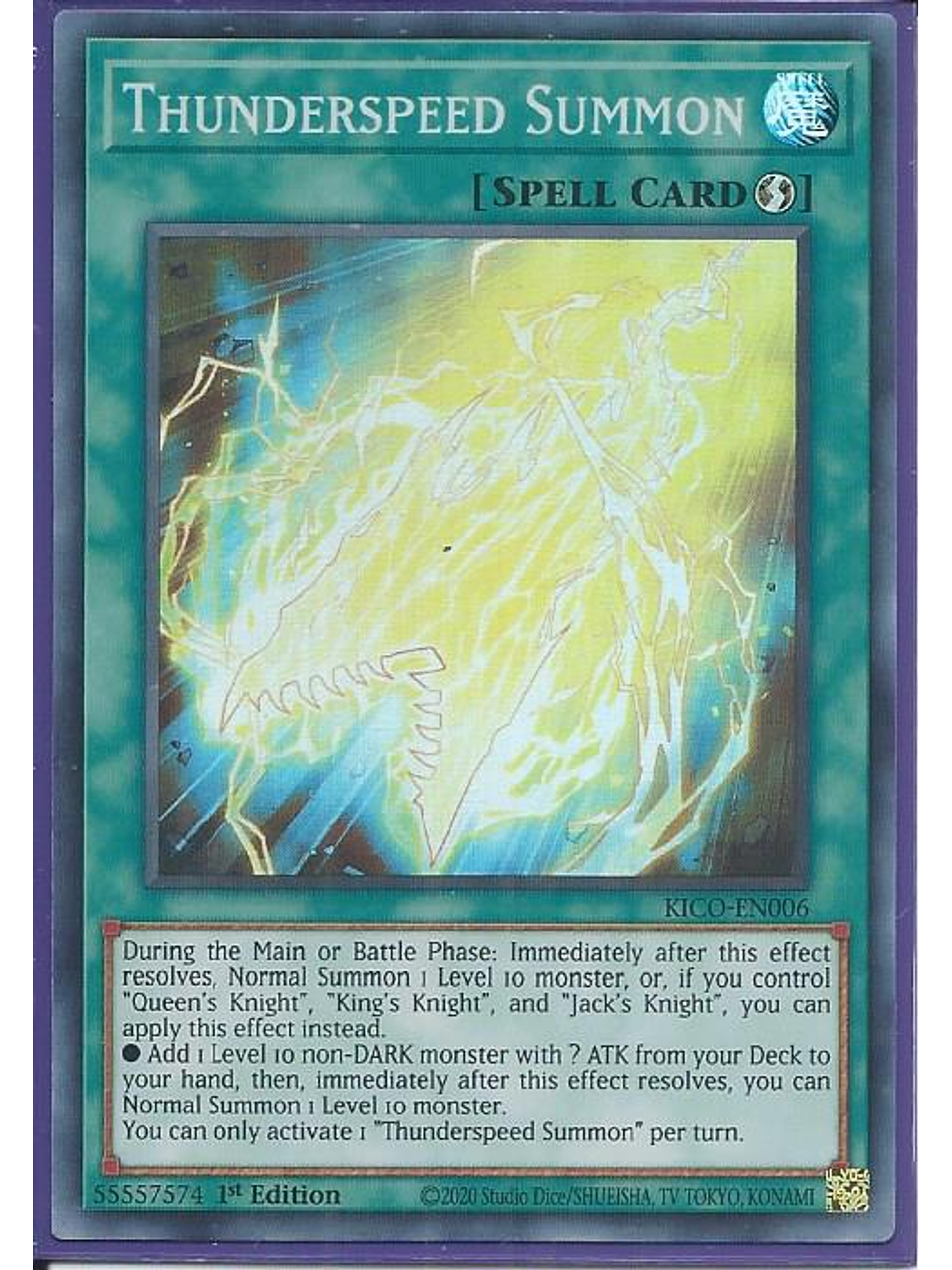 Thunderspeed Summon - KICO-EN006 - Super Rare 1st Edition 1