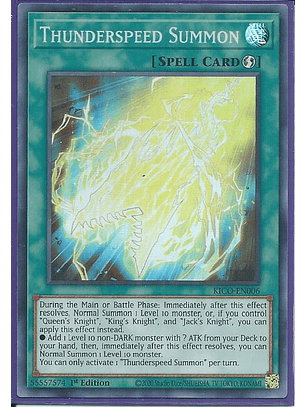 Thunderspeed Summon - KICO-EN006 - Super Rare 1st Edition