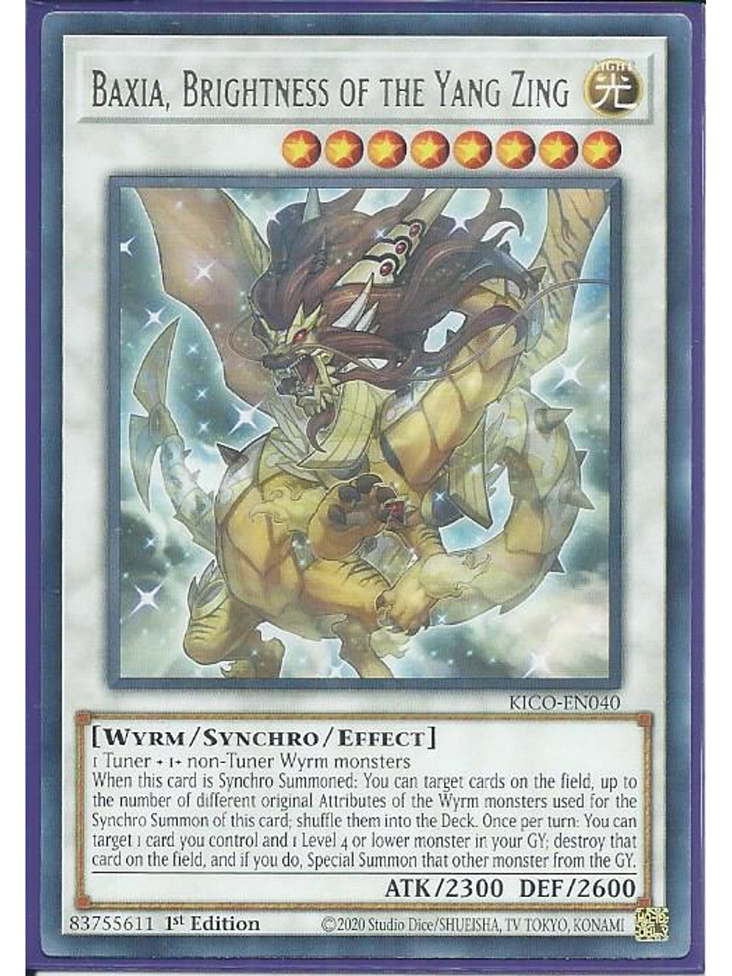 Baxia, Brightness of the Yang Zing - KICO-EN040 - Rare 1st Edition 1